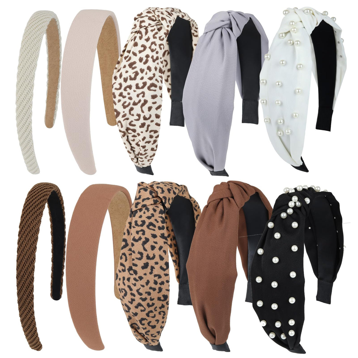 Funtopia Fashion Headbands for Women Girls, 10 Pcs Knotted Headbands