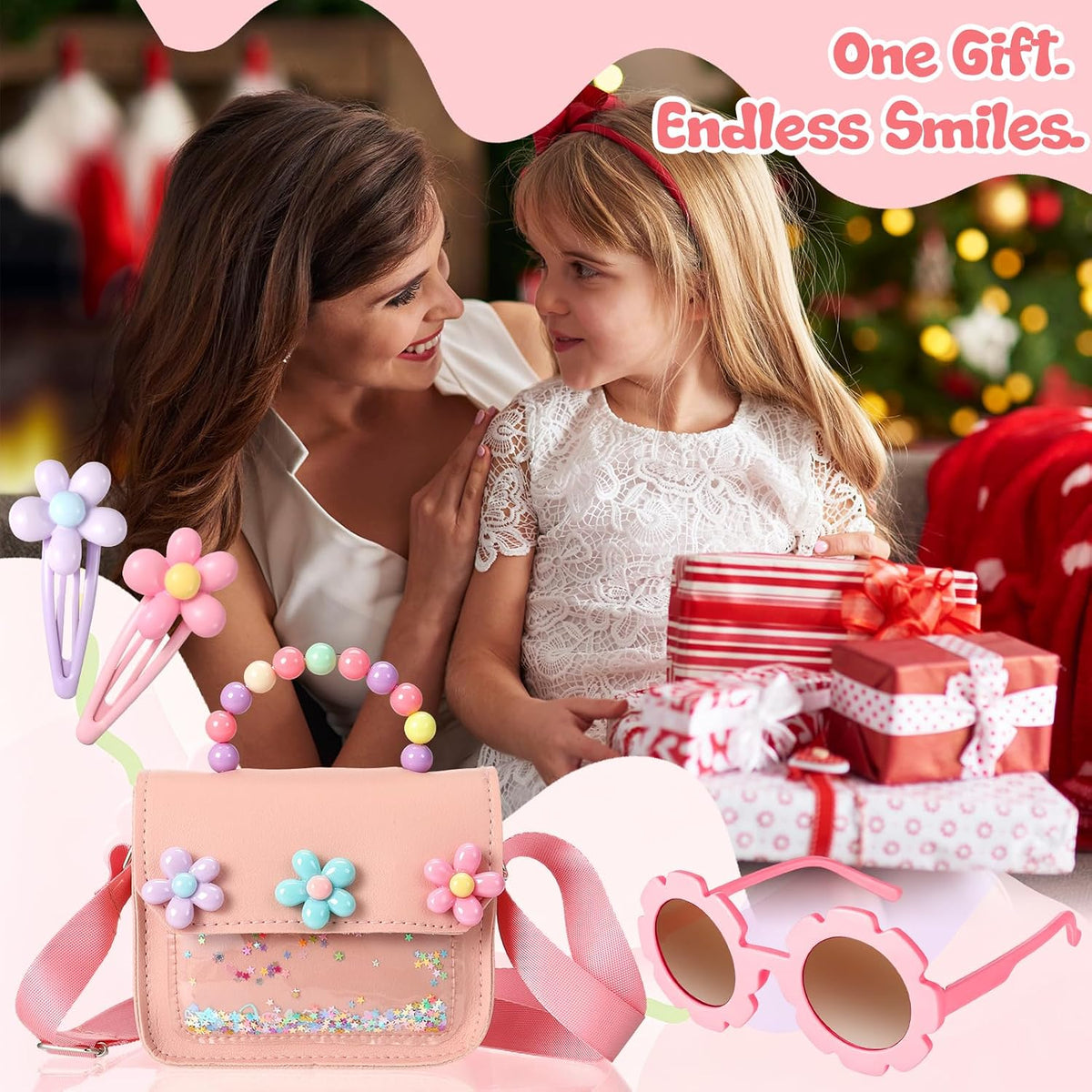 Purse for Girls, Accessories Gift Set Snap Hair Clip Bracelets