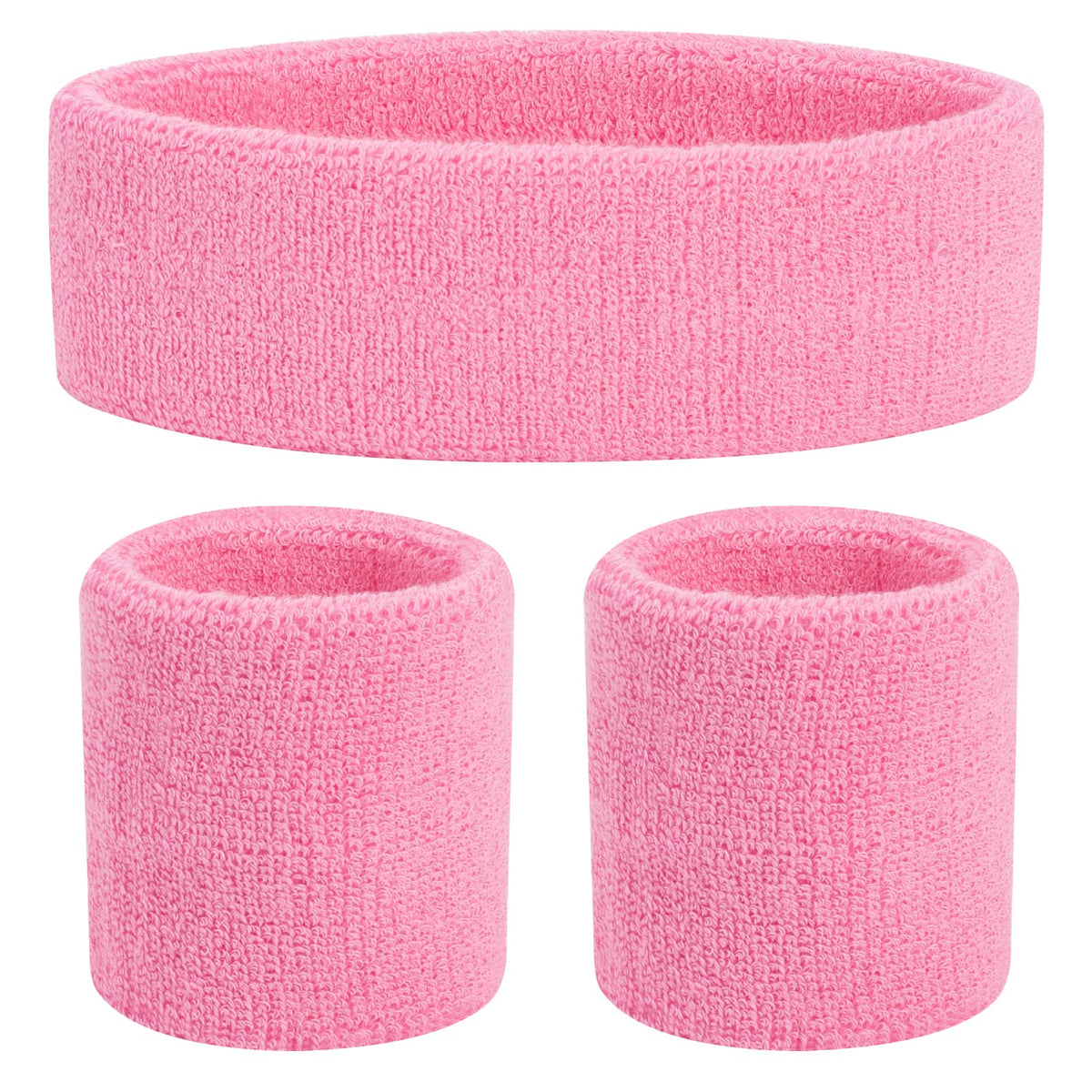 ONUPGO Kids Sweatbands Toddler Headband Wristband Set - Athletic Cotton Baby Sweat Band for Kids Youth Baby (1 Headband + 2 Wristbands)
