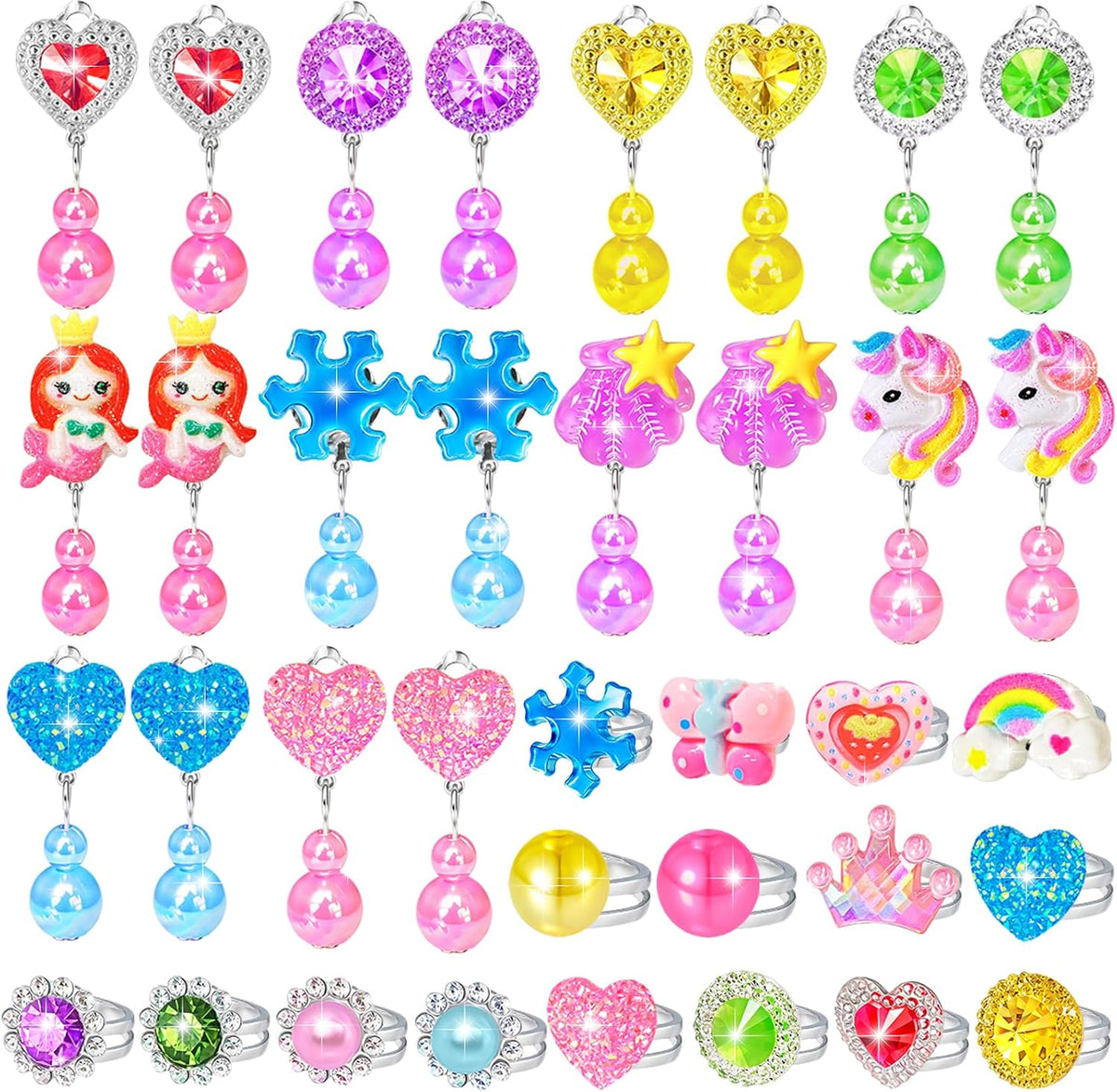 Kids Play Jewelry Sets, Princess Toys for Girls 4-6,Little Girl Jewelry