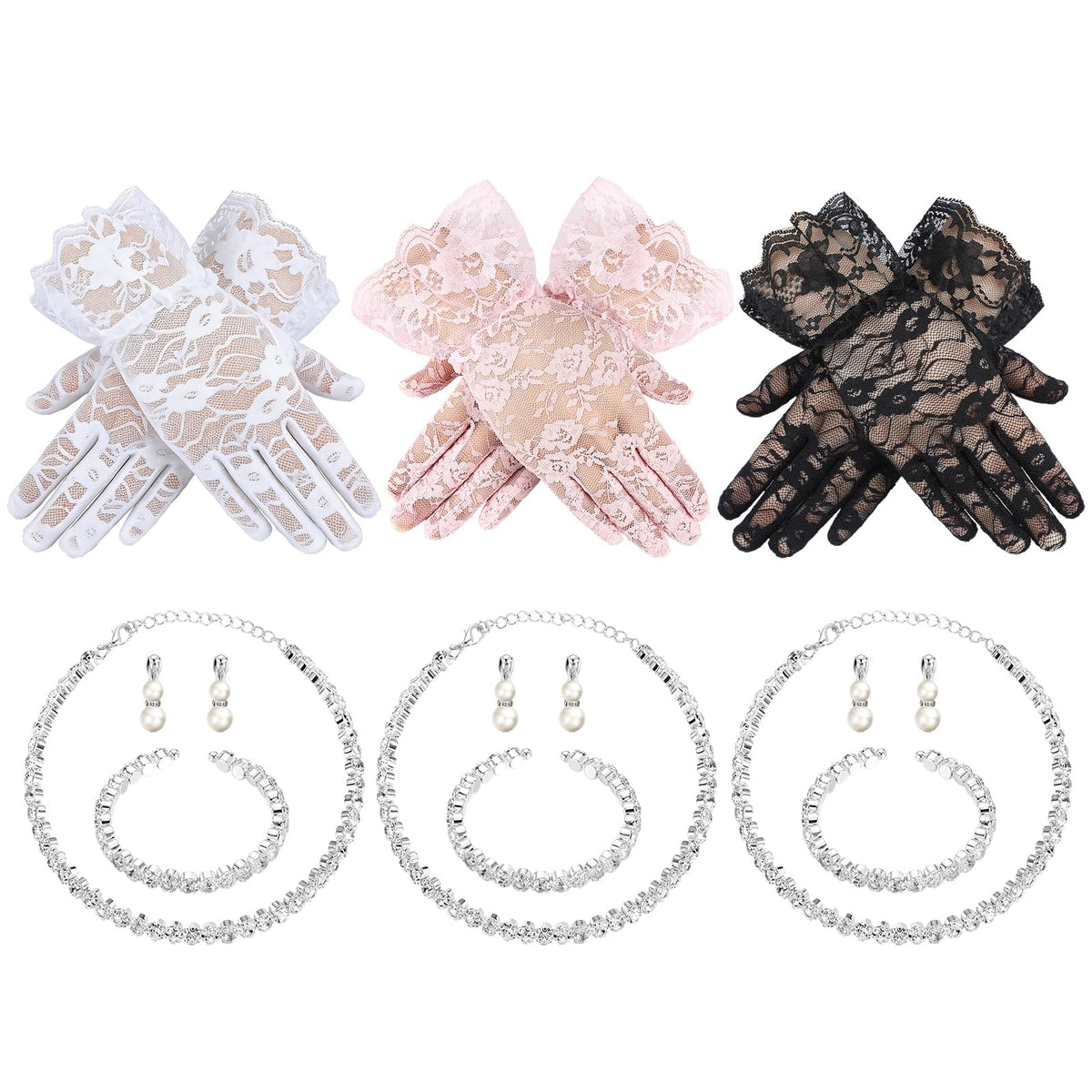 Newcotte Little Flower Girl Jewelry Pearl Set