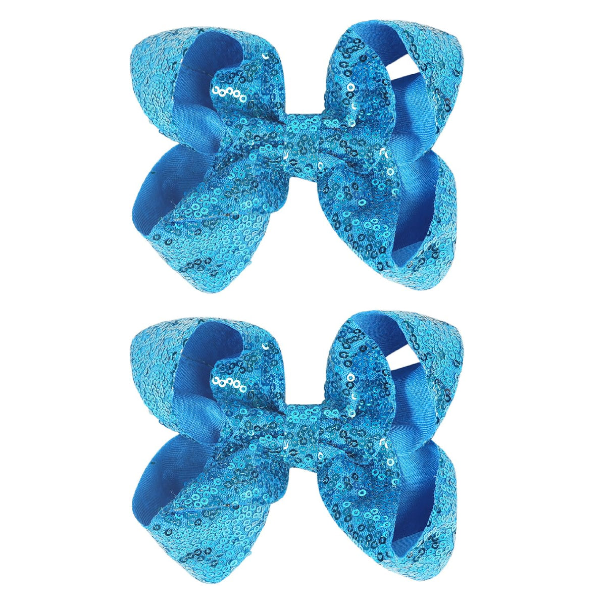 2 PCS Enchanting 5-Inch Fairy Fashion Bow Hairpin: Multicolor Option Sequins Hair Clip for Kids and Teenage Girls (Black)