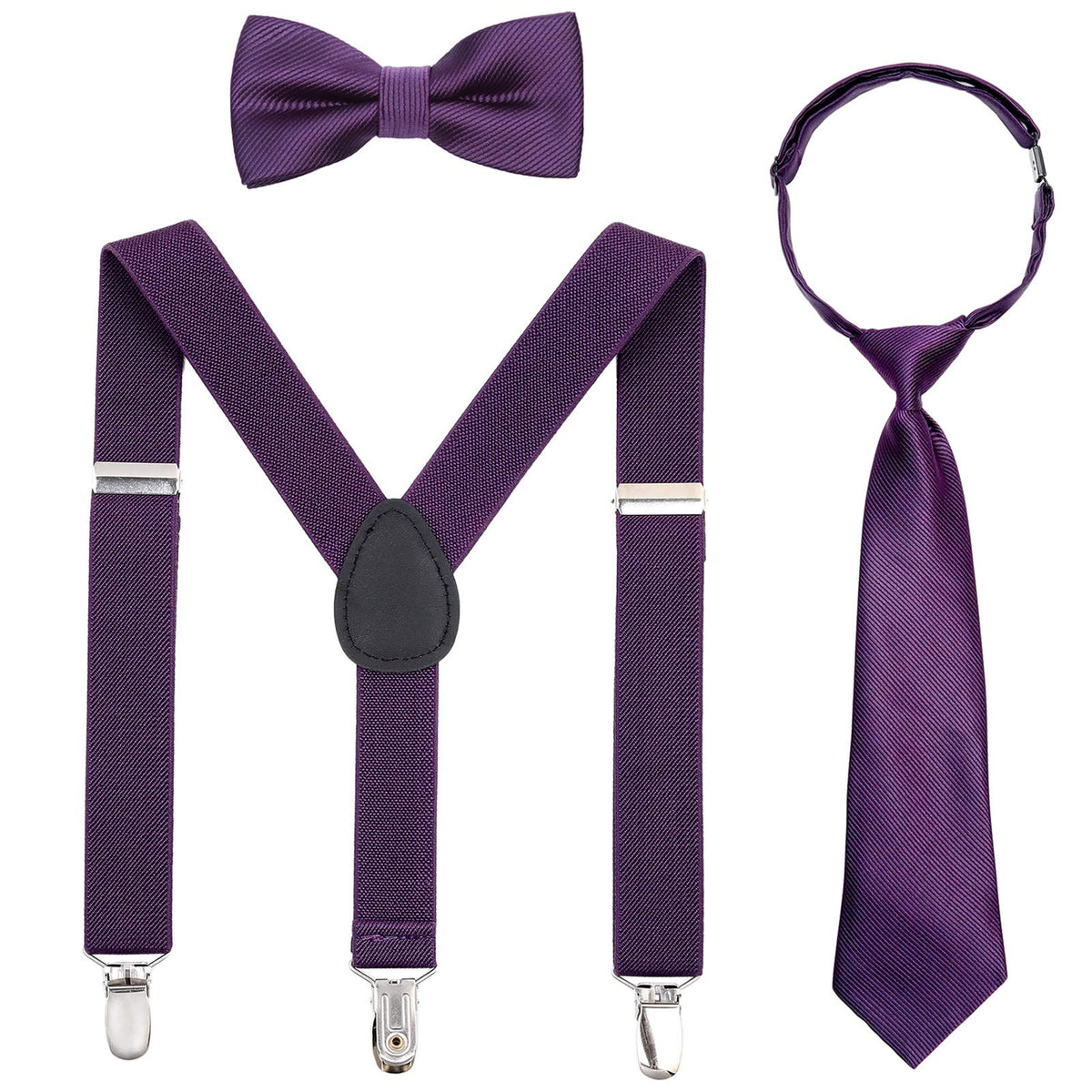 Kajeer Kids Suspender Bowtie Necktie Sets - Adjustable Elastic Classic Accessory Sets for 6 Months to 13 Year Old Boys Girls
