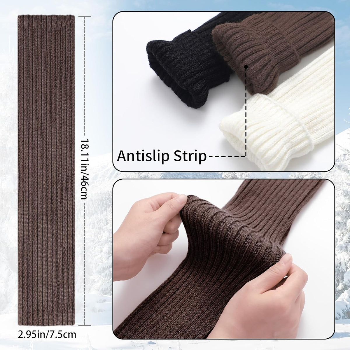 Passionbility Leg Warmers for Women 80s, Ribbed Knit Long Socks Leg Warmer