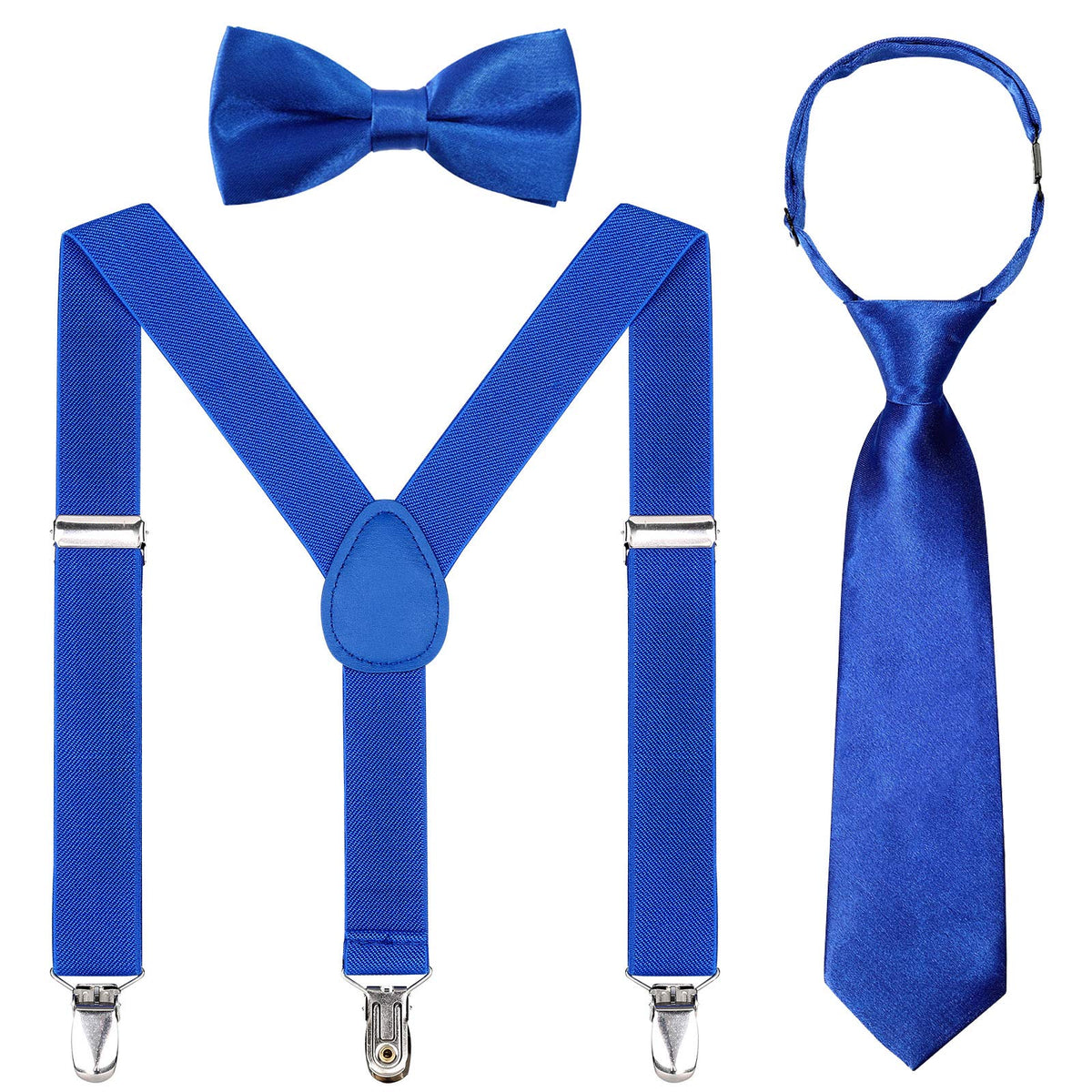 Kajeer Kids Suspender Bowtie Necktie Sets - Adjustable Elastic Classic Accessory Sets for 6 Months to 13 Year Old Boys Girls