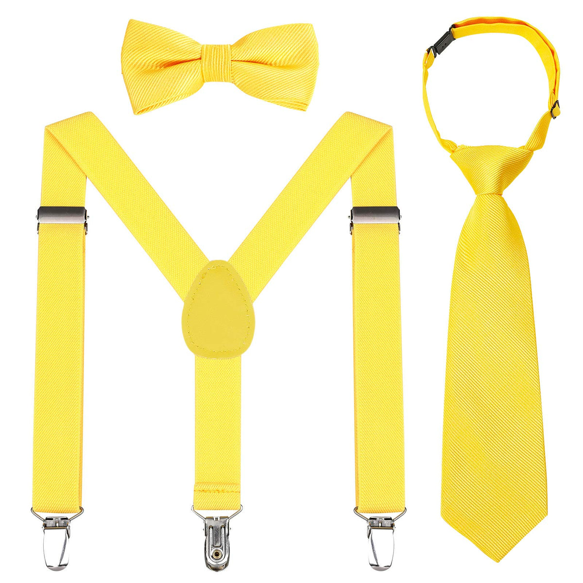 Kajeer Kids Suspender Bowtie Necktie Sets - Adjustable Elastic Classic Accessory Sets for 6 Months to 13 Year Old Boys Girls