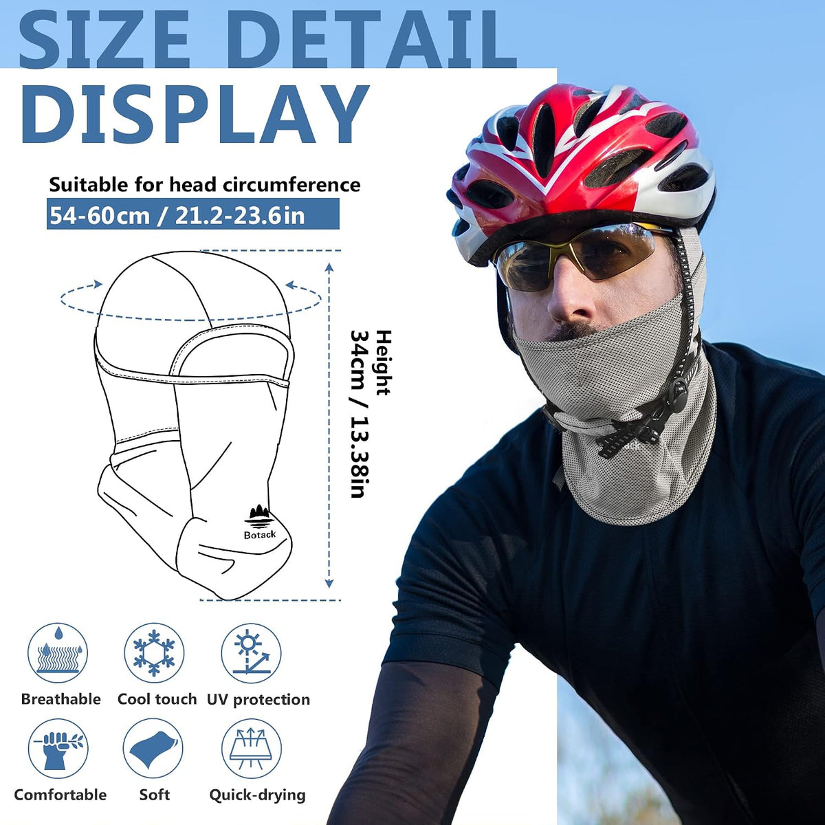 Balaclava Ski Mask, UPF 50+ Breathable Full Face Cover for Men Women