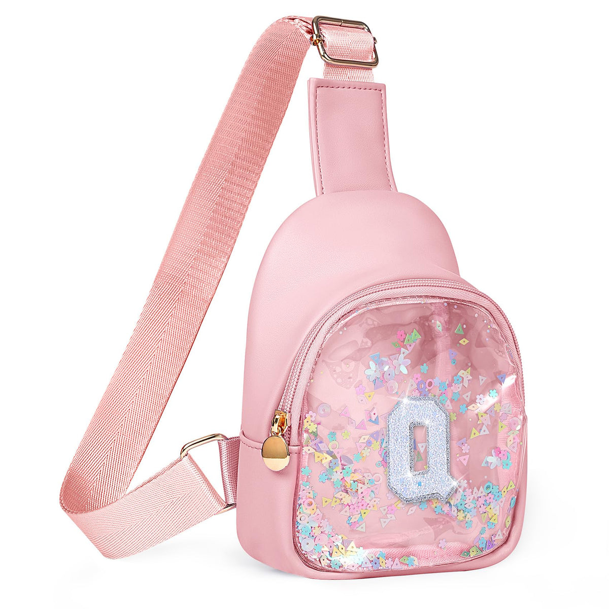 COSHAYSOO Personalized Christmas Birthday Gifts Burr Basket Stuffers for Girls Blue Purse Sling Bag Crossbody Girl Cute Funny Cool Mini Travel Fashion Accessories Monogrammed Initial Letter K