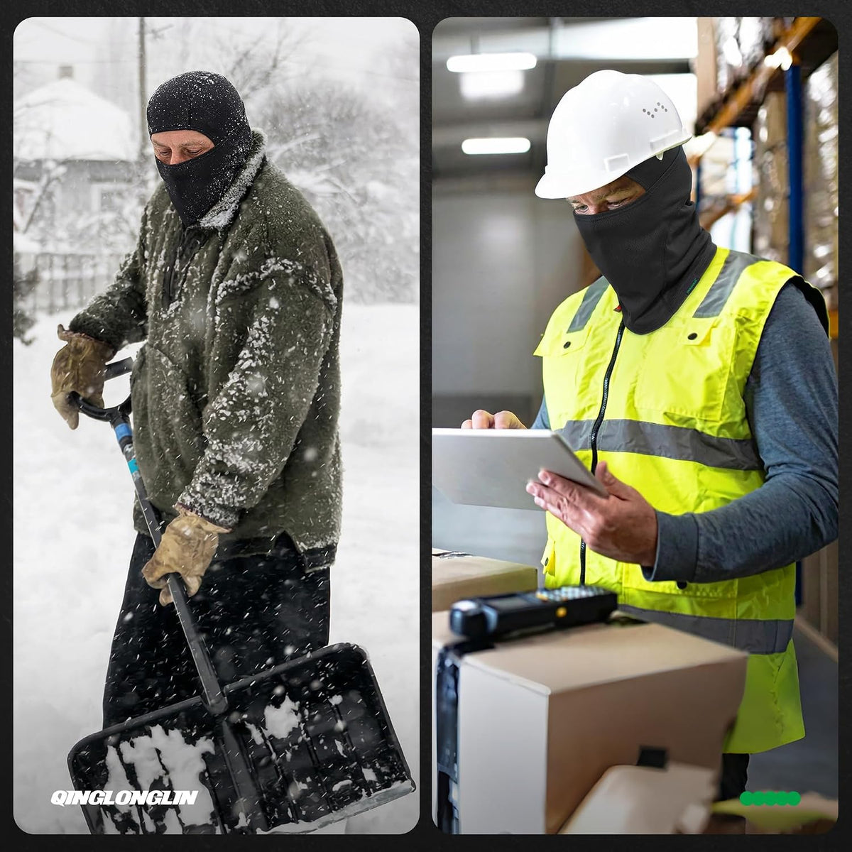QINGLONGLIN Balaclava Ski Mask Windproof Full Face Cover Men Women 3 Pack