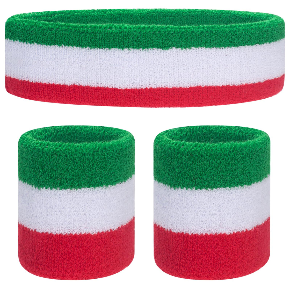 ONUPGO Kids Sweatbands Toddler Headband Wristband Set - Athletic Cotton Baby Sweat Band for Kids Youth Baby (1 Headband + 2 Wristbands)