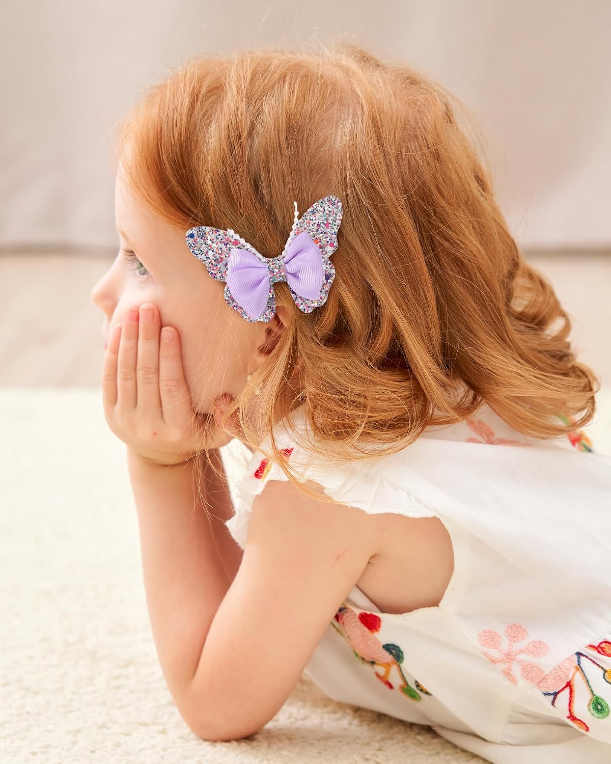 choicbaby 12pcs Butterfly Hair Clips 3.5" Glitter Sequine Baby Girls Clips Stylish Y2K Toddler Butterfly Clips Hair Accessories for Toddler Girls Party Birthday Holiday