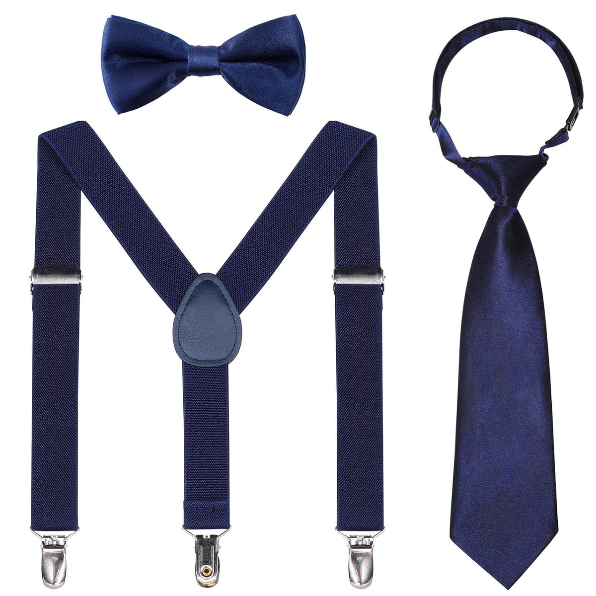 Kajeer Kids Suspender Bowtie Necktie Sets - Adjustable Elastic Classic Accessory Sets for 6 Months to 13 Year Old Boys Girls