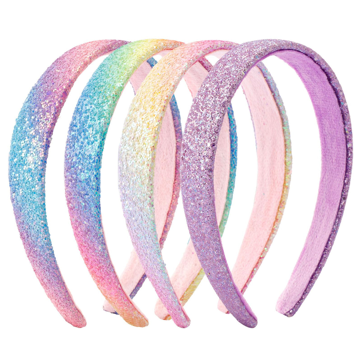Headbands for Women Girls Hair Accessories Glitter Purple Blue Headband Hair Accessories for Girls Sparkly Headband Rose Gold HairBand for Girl Daily Outfit & Back to School, Holidays