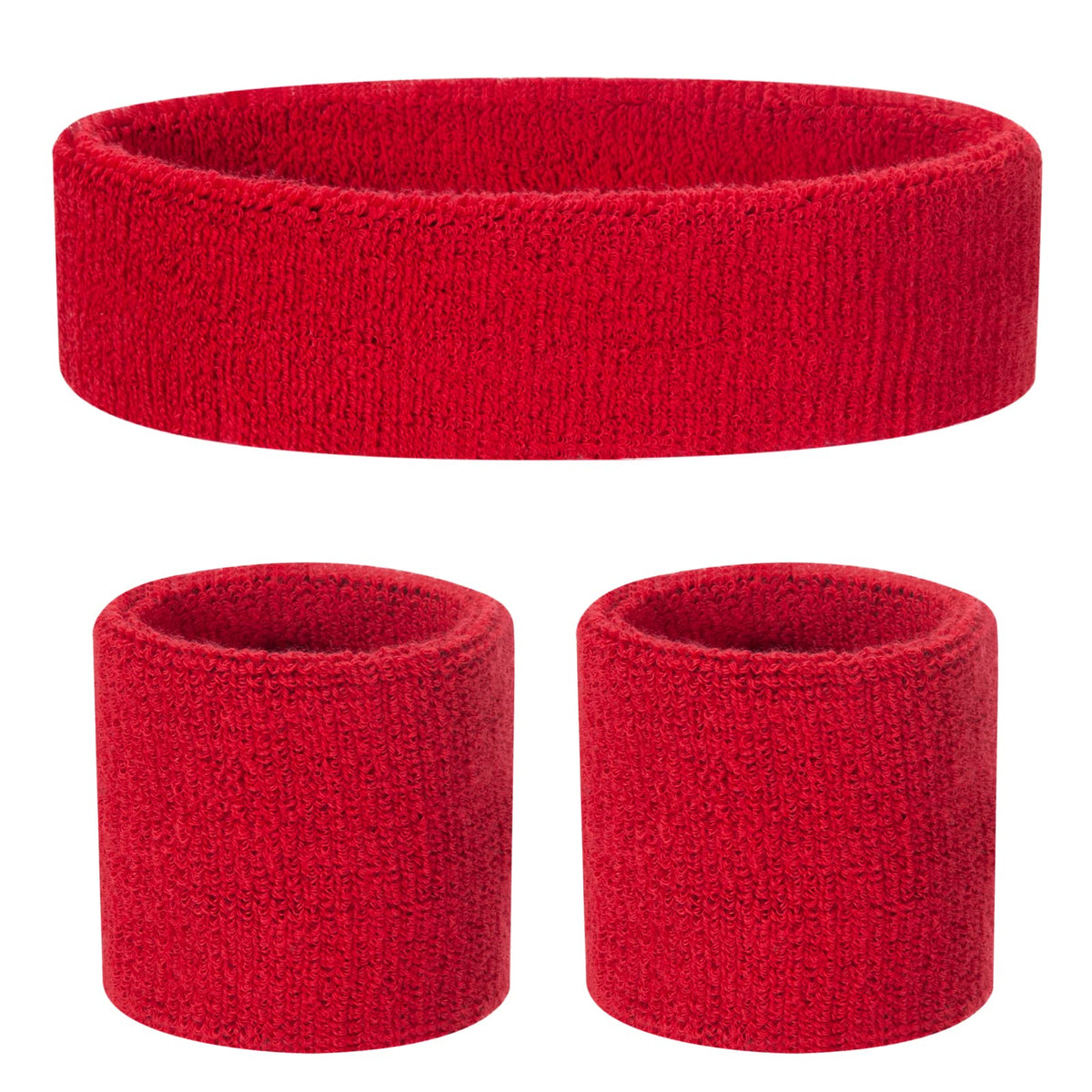 ONUPGO Kids Sweatbands Toddler Headband Wristband Set - Athletic Cotton Baby Sweat Band for Kids Youth Baby (1 Headband + 2 Wristbands)