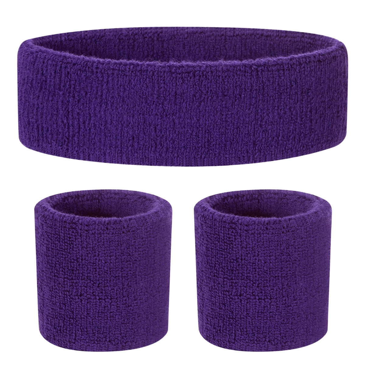 ONUPGO Kids Sweatbands Toddler Headband Wristband Set - Athletic Cotton Baby Sweat Band for Kids Youth Baby (1 Headband + 2 Wristbands)