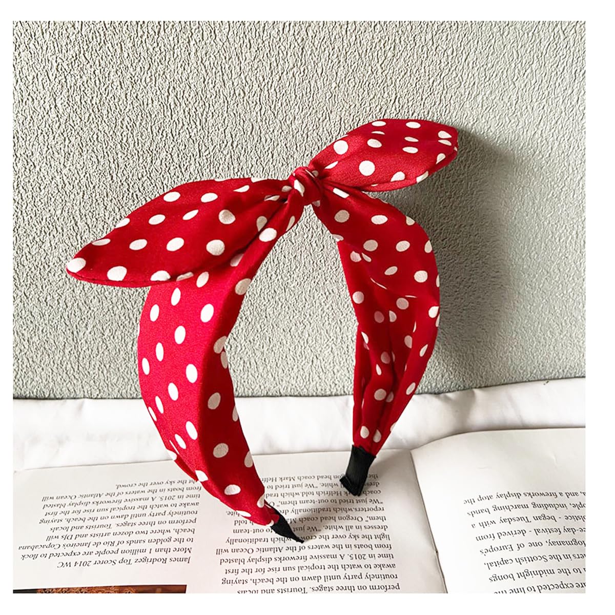 Black Polka Dot Bow Headbands Cute Halloween Headbands 50s Costume Retro Party Hair Accessories for women and girls