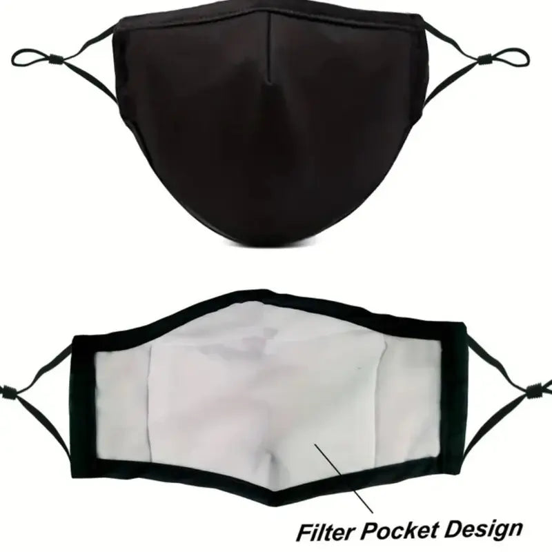 Protective Mask, Black Fabric with Certified PM2.5 Filters INCLUDED