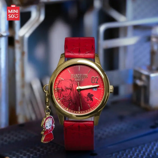 Miniso Evangelion Time Instrumentality Project Themed Unisex Casual Watch - Stylish Round Face Anime Fashion Accessory, Secret Quirky Gifts for Him, Ideal Daily Wear for School/Outings #summerwins,Back To School