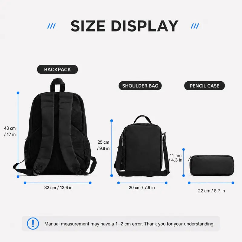 Five Nights At Freddys Backpack Set BackpackLunch Bag Pencil Case Anime FNAF Bookbag Kids Backpack Teen Backpack Travel Backpack Student Gamer Gift Back To School TikTok Viral Trendy Unisex Boys Girls Daily Carry, And Lunchbox Set Backpacks