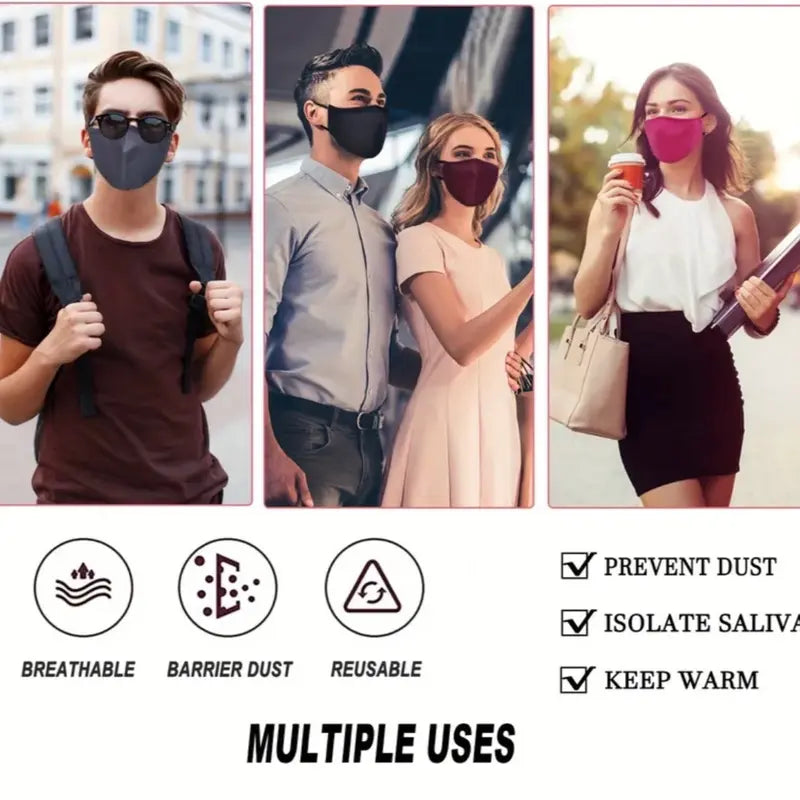 Protective Mask, Black Fabric with Certified PM2.5 Filters INCLUDED