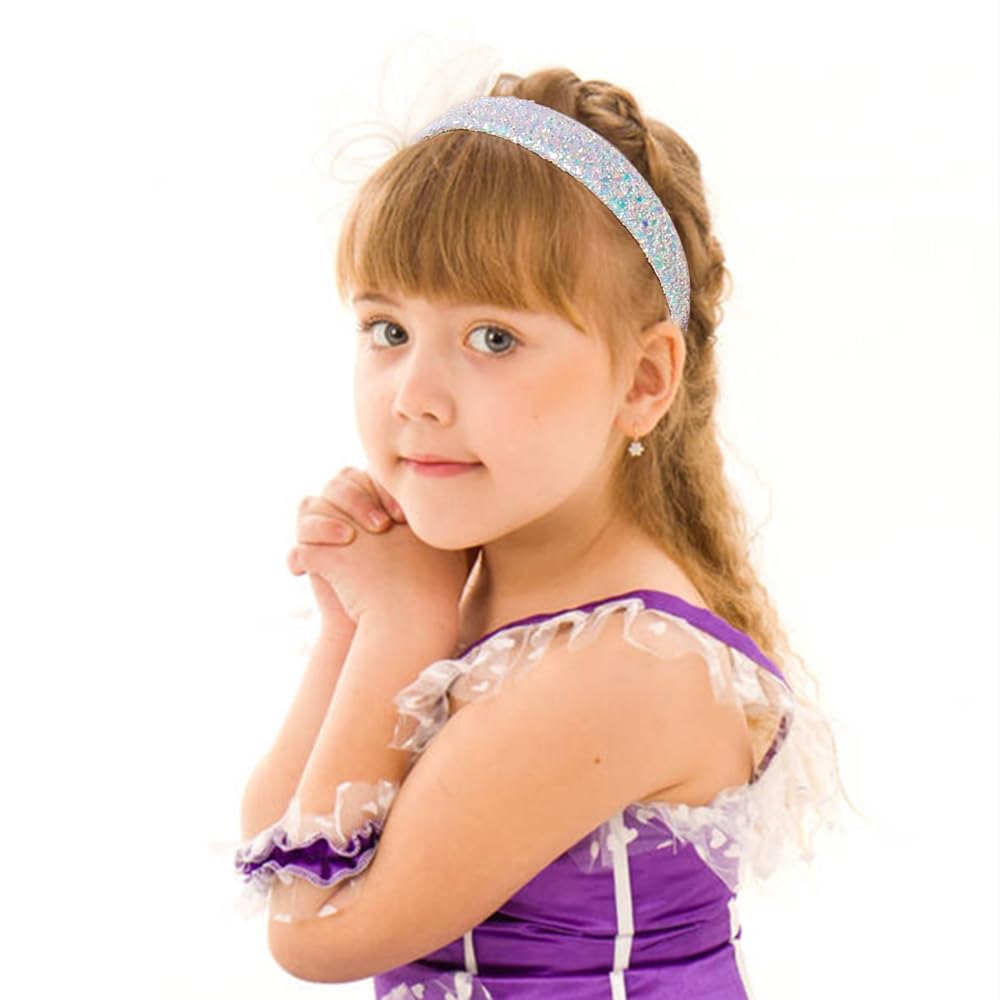 Glitter Headbands for Girls Wide Sparkly Headbands for Little Girl Hair Accessories Thick Bling Hairband for Children