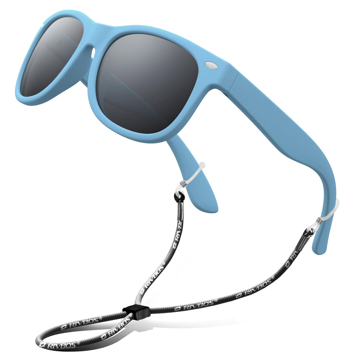RIVBOS Kids Sunglasses Polarized UV400 TPE with Strap for Boys Girls RBK004