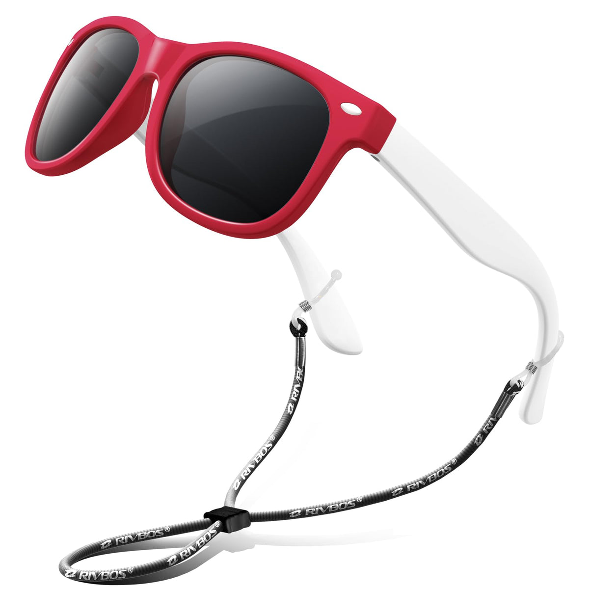 RIVBOS Kids Sunglasses Polarized UV400 TPE with Strap for Boys Girls RBK004