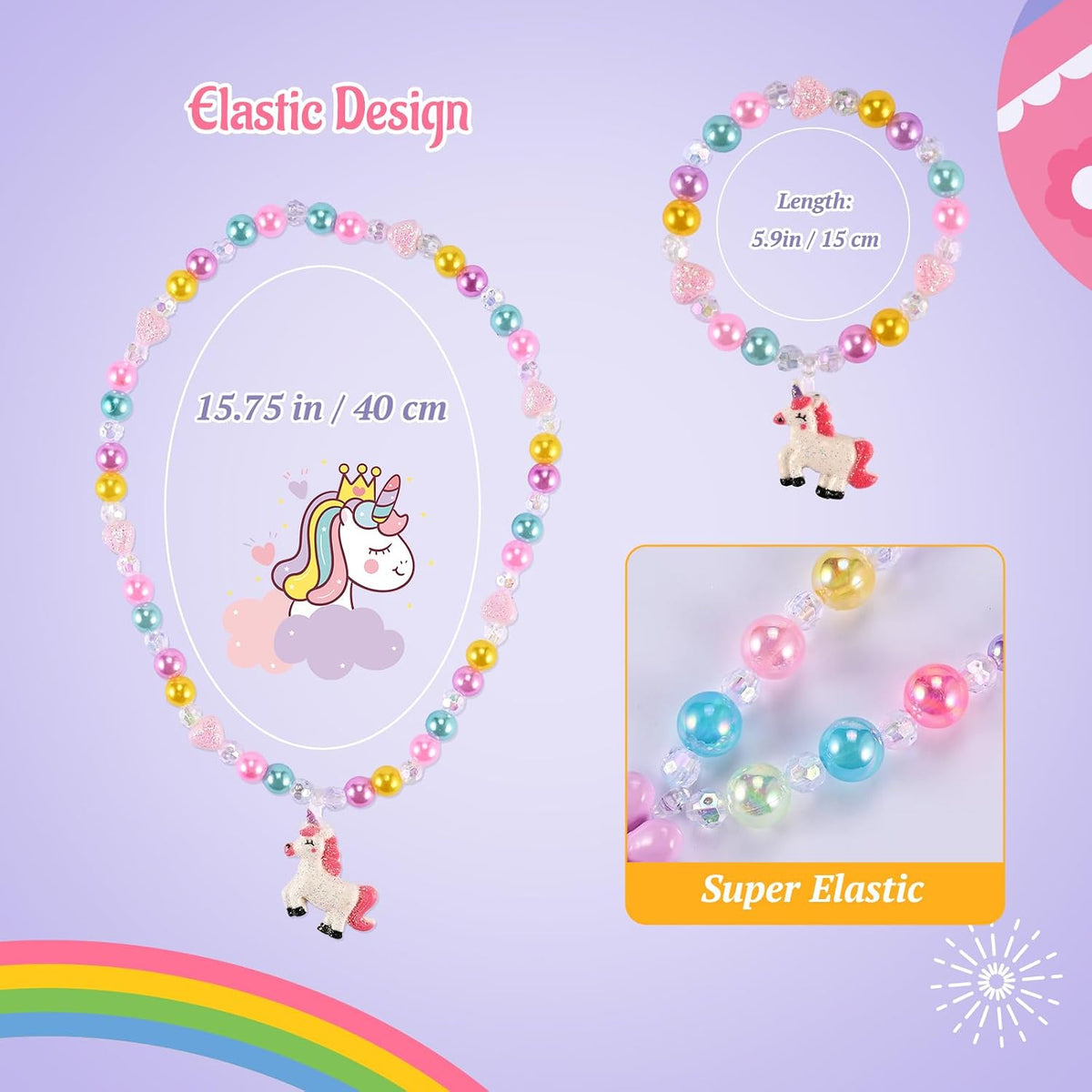 Faburo 10pcs Kids Jewelry for Girls, Little Girls Jewelry Necklace for Girl