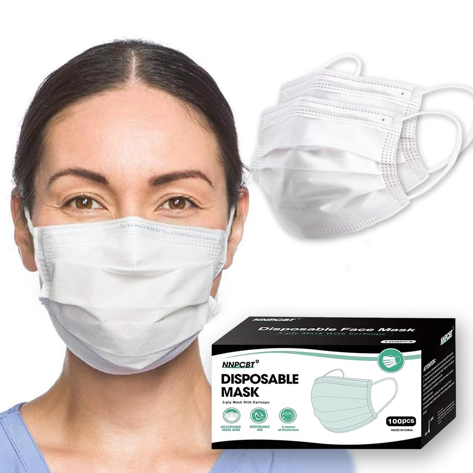 NNPCBT 3 ply Disposable Masks Breathable Face Masks for Adults