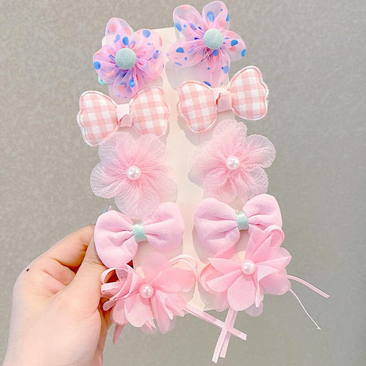 10 PCS Cute Bows Hair Clips, Fashion Girls Hair Accessories, Candy Colors Themed Hair Accessories with bows, Non-slip Snap Pins for Girls