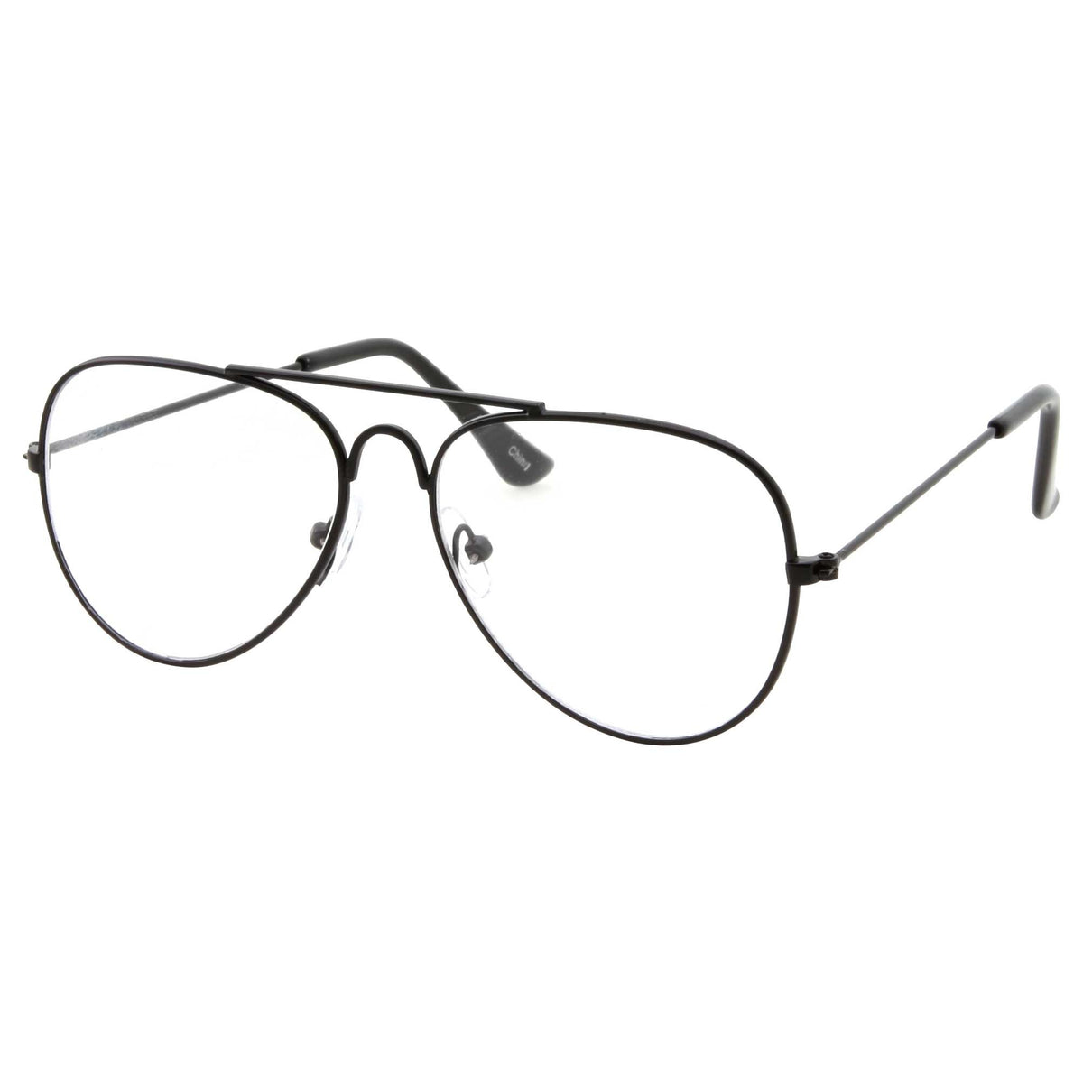 grinderPUNCH Kids Fake Aviator Eye Glasses Clear Lens Children's Non Prescription (Age 3-10)