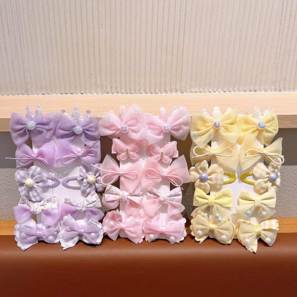 10pcs/set Trend Sweet Lace Bow for Girls Headwear Hairpin Hair Clip Hair Accessories(pink)