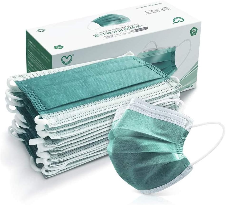 Disposable Face Mask 4-Ply for Adult, Soft Face Masks, Breathable Safety Mask…