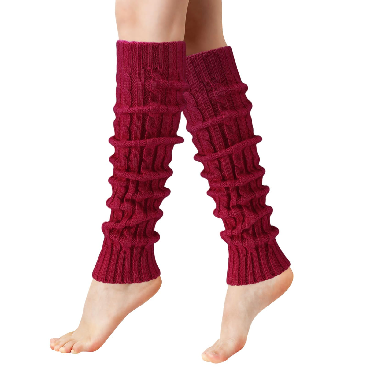 Pleneal Leg Warmers for Women Cable Knit 80s Warm Long Socks Party Sports