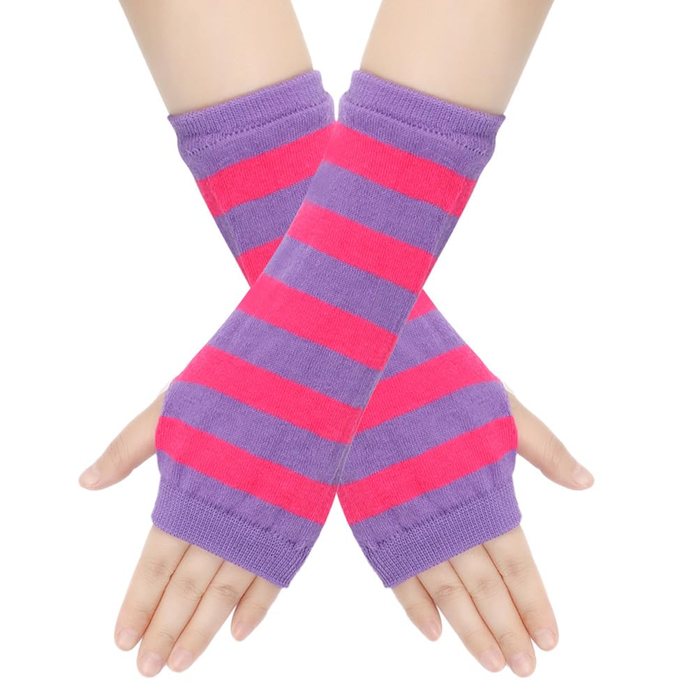 Kids Arm Warmers Gloves Girls Arm Gloves Striped And Rainbow