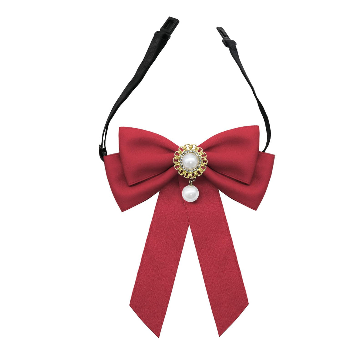 Bow Ties for Girls Womens, Pre-tied Kids Bowtie with Pearl Decor