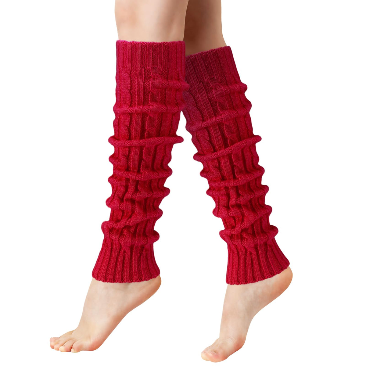 Pleneal Leg Warmers for Women Cable Knit 80s Warm Long Socks Party Sports
