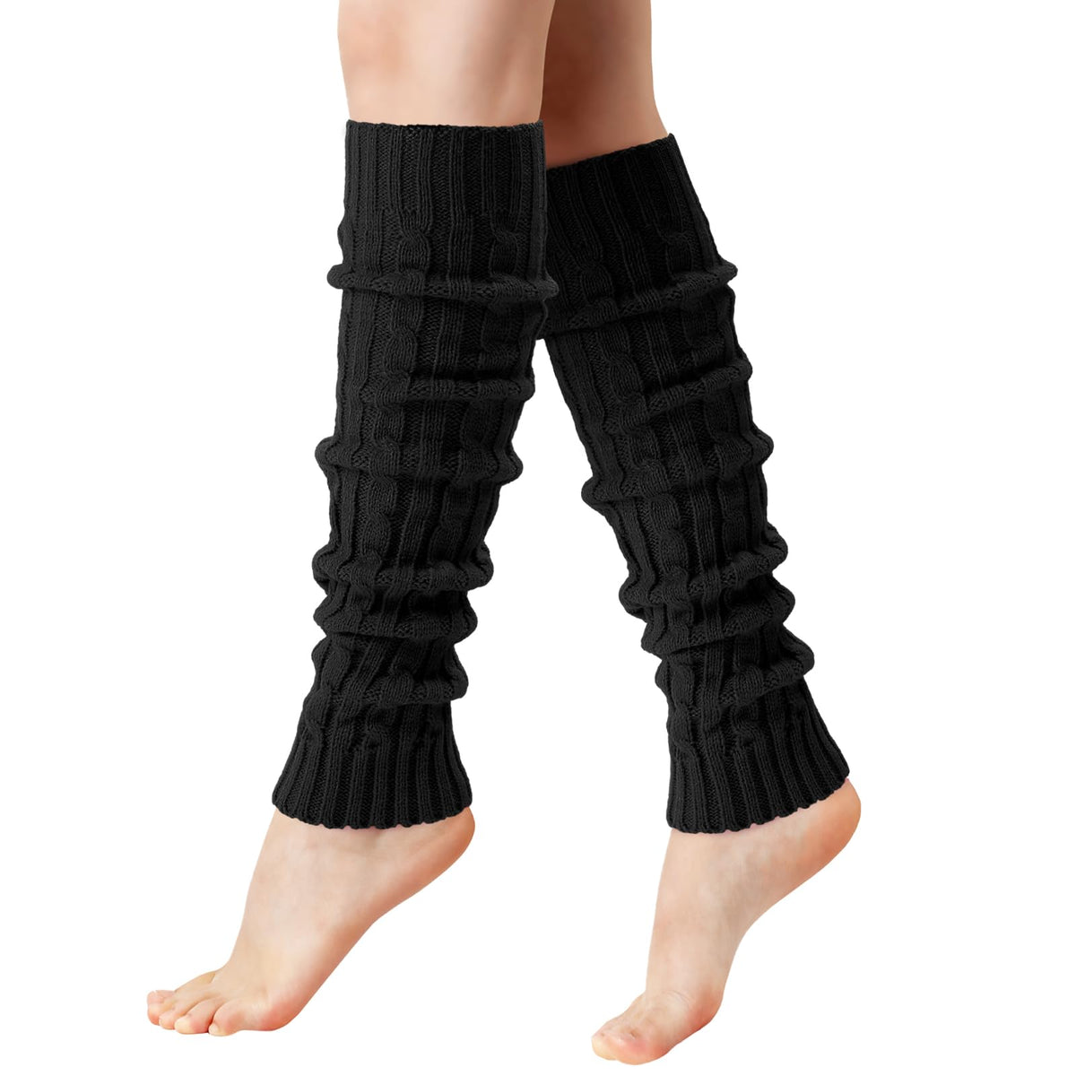 Pleneal Leg Warmers for Women Cable Knit 80s Warm Long Socks Party Sports