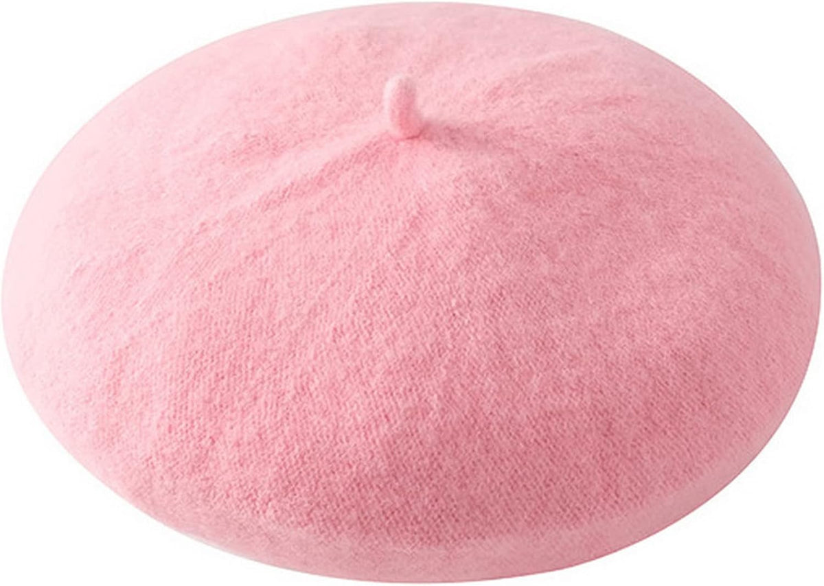 Kids Girls French Beret Hat Artist Hat Solid Warm Beanie Cap Winter Autumn