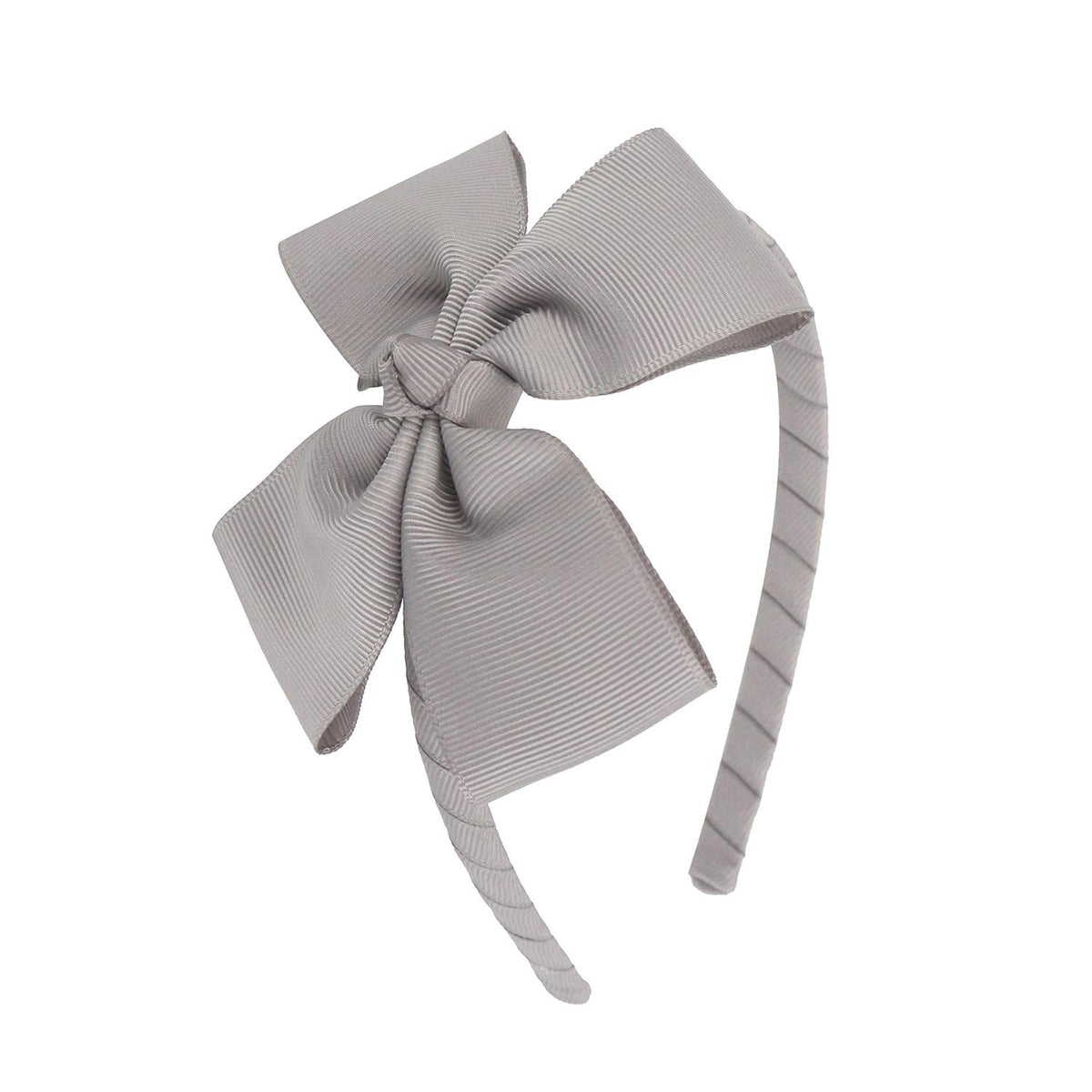 MEEDEE Grey Grosgrain Bow Headband, 1 PCs, for Girls Toddlers Kids Party Decoration Cosplay Costume Hair Accessory, Handmade Hair Band