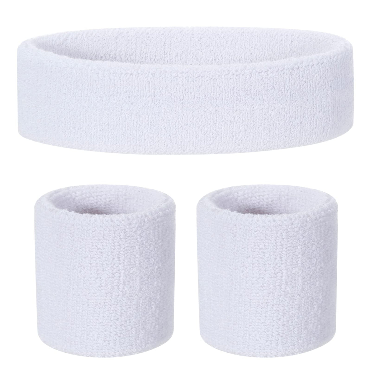 ONUPGO Kids Sweatbands Toddler Headband Wristband Set - Athletic Cotton Baby Sweat Band for Kids Youth Baby (1 Headband + 2 Wristbands)