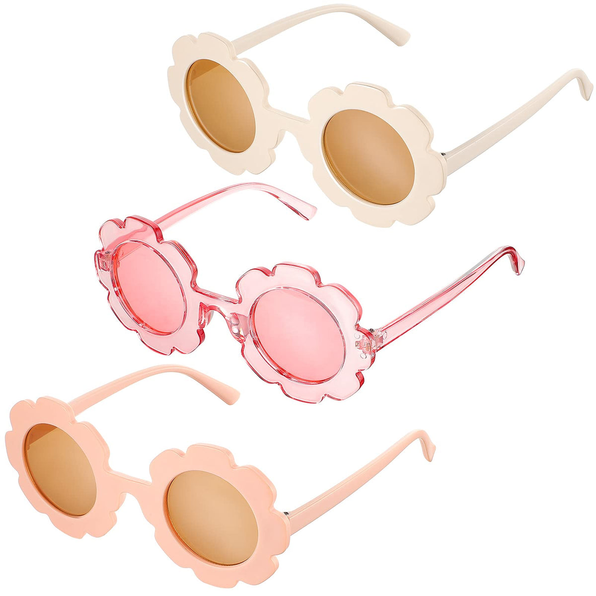 Flutesan 3 Pack Kids Flower Glasses