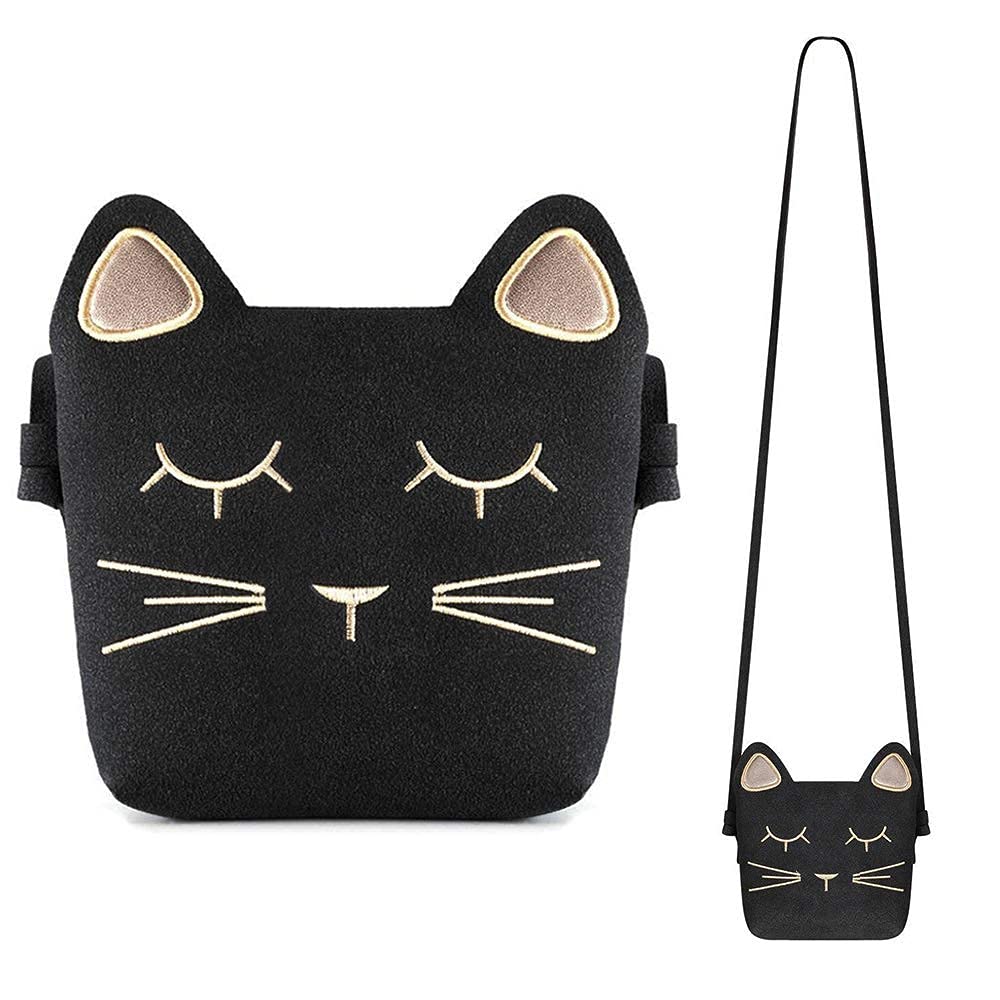 Cute Cat Purse Leopard Crossbody Bag Mini Shoulder Bag Handbags for Kids Women Teens Girls (Brown)