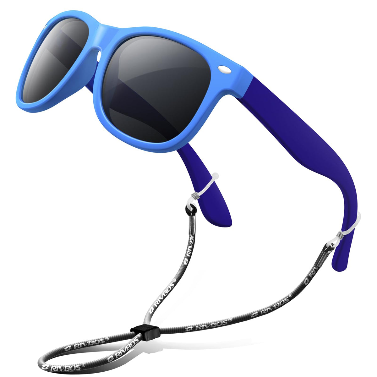 RIVBOS Kids Sunglasses Polarized UV400 TPE with Strap for Boys Girls RBK004