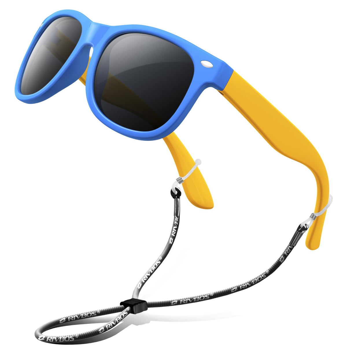 RIVBOS Kids Sunglasses Polarized UV400 TPE with Strap for Boys Girls RBK004
