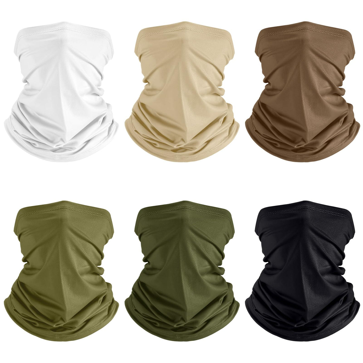 Geyoga 6 Pcs Neck Gaiter Cooling Face Bandana Mask for Men