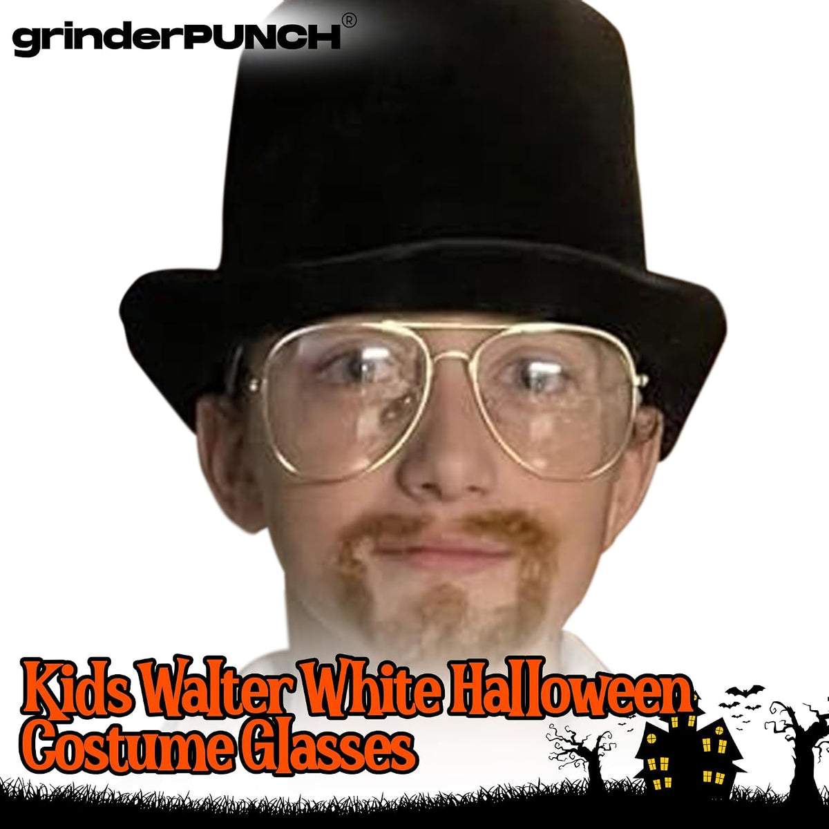 grinderPUNCH Kids Fake Aviator Eye Glasses Clear Lens Children's Non Prescription (Age 3-10)