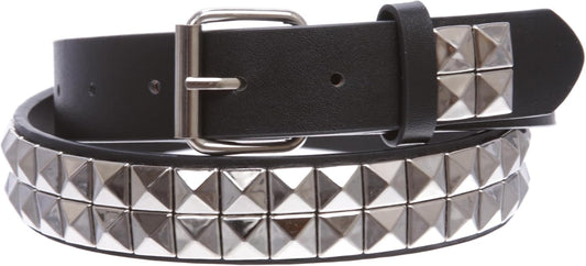 Beltiscool Kids 1" Snap On Punk Rock Studded Leather Belt