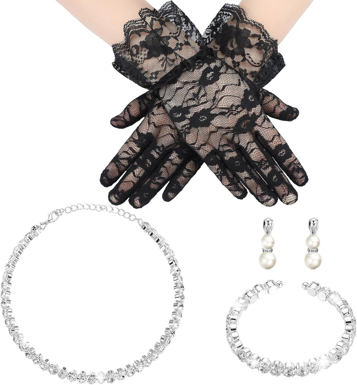 Newcotte Little Flower Girl Jewelry Pearl Set