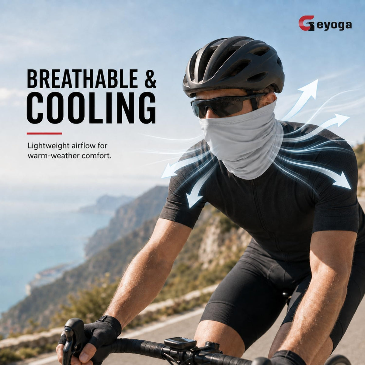 Geyoga 6 Pcs Neck Gaiter Cooling Face Bandana Mask for Men